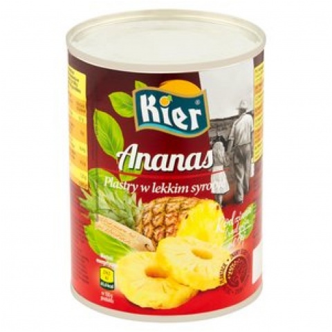 Ananas plastry 565g Kier 
