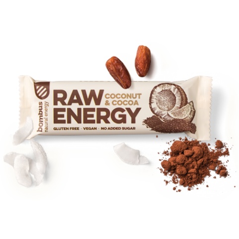 Baton Raw Energy kokos kakao 50g Bombus 