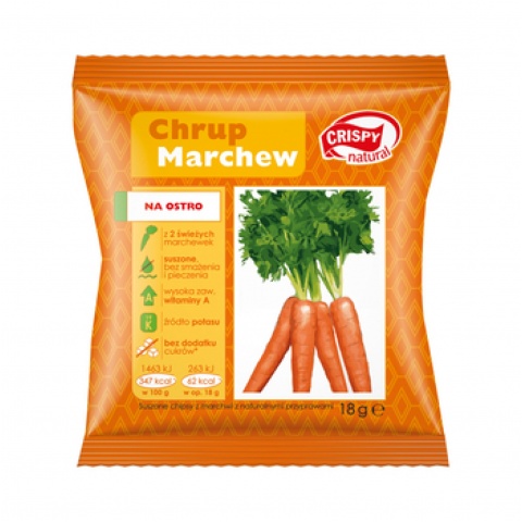 Chipsy z marchwi na ostro 18g Cripsy Natural 